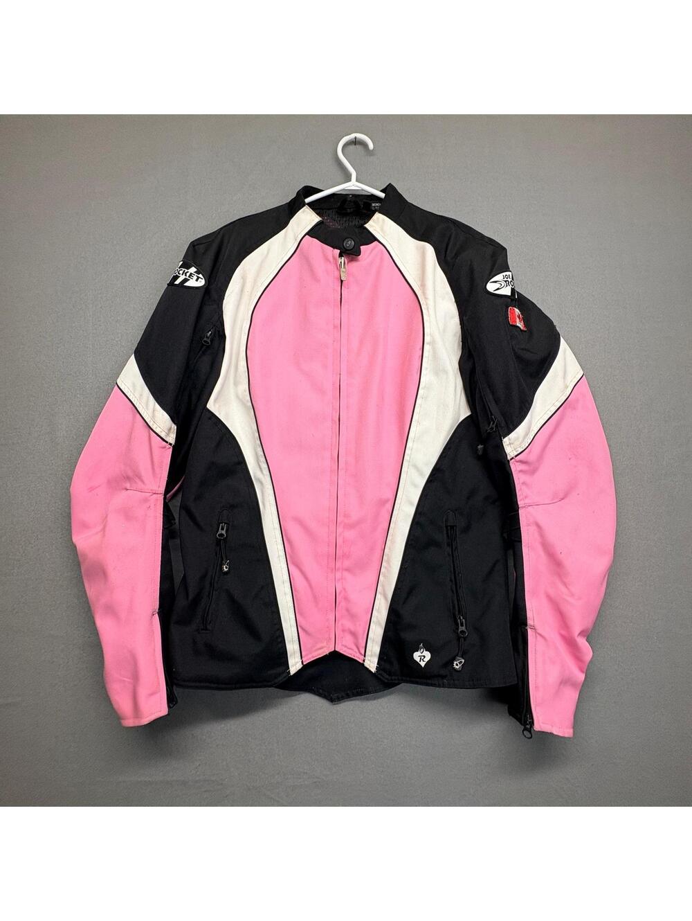 Joe Rocket Women's Pink and Black Motorcycle Jacket Large/ Tall